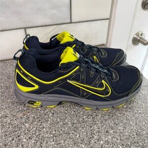 Nike Air Black and Neon Yellow Running Shoes